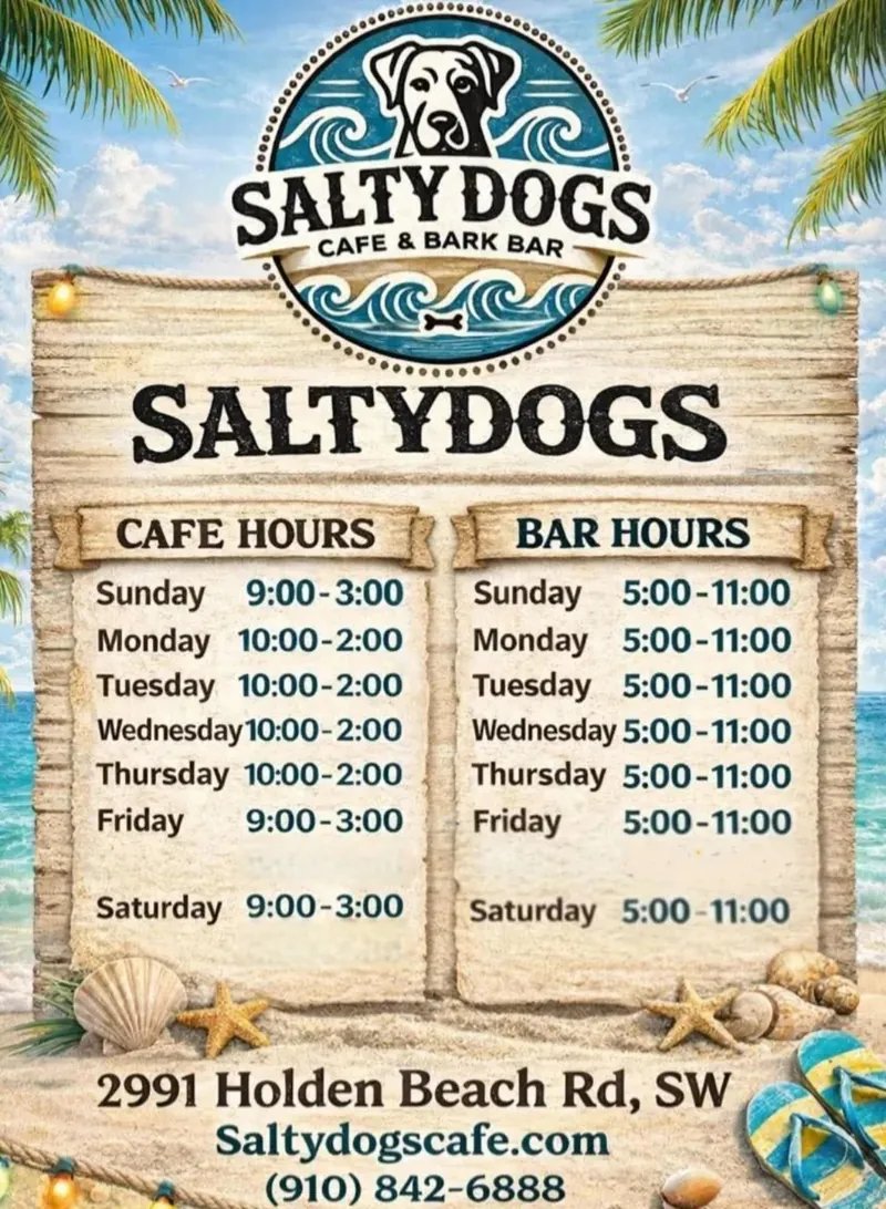 Salty Dogs Cafe & Bark Bar near Holden Beach NC